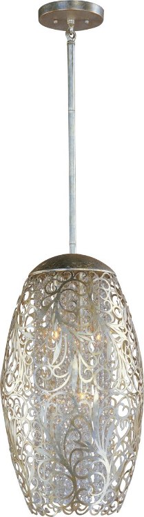 Foto para 50W Arabesque 6-Light Pendant GS Beveled Crystal Glass G9 Frost Xenon (OA HT 66")