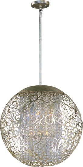 Foto para 50W Arabesque 9-Light Pendant GS Beveled Crystal Glass G9 Frost Xenon (OA HT 66")