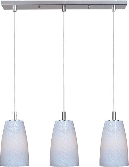 Picture of 50W Carte 3-Light Pendant SN White Ripple G9 Xenon (OA HT 24"-60")