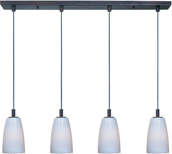 Picture of 50W Carte 4-Light Pendant BZ White Ripple G9 (OA HT 24"-60")