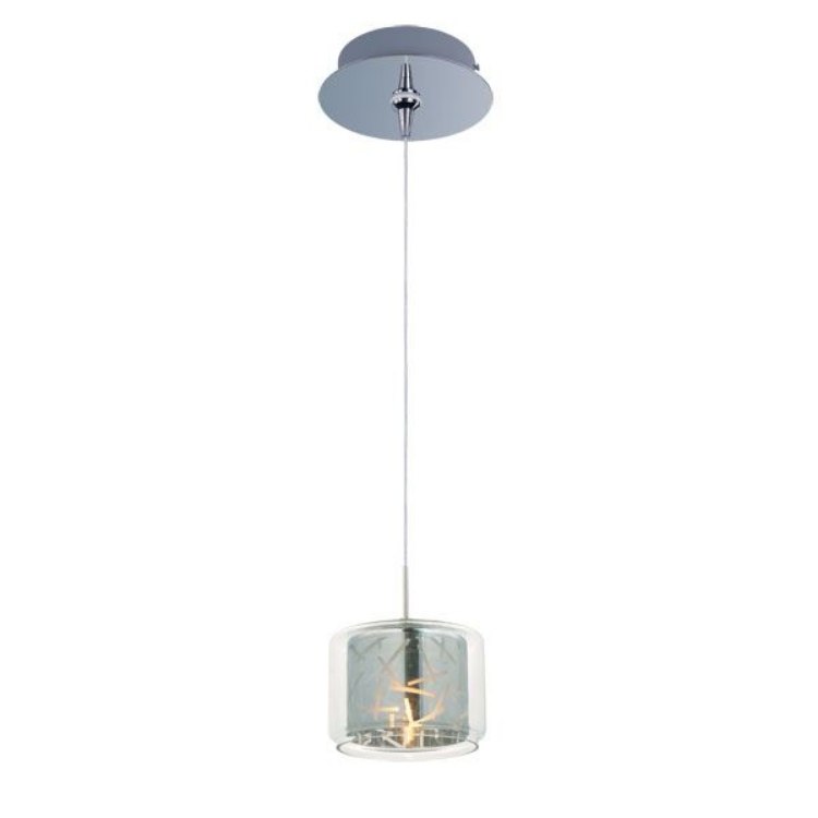Foto para 50W Confetti 1-Light RapidJack Pendant and Canopy PC Clear/Mirror Glass 12V GY6.35 T4 Xenon (OA HT 10.5"-130.5") (CAN 6"x2.5")