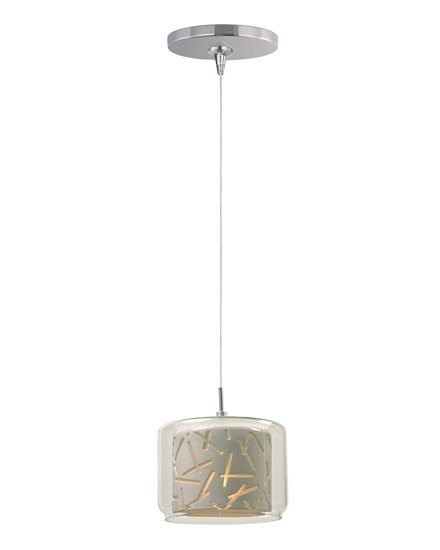 Foto para 50W Confetti 1-Light RapidJack Pendant and Canopy PC Clear/White Metal 12V GY6.35 T4 Xenon (OA HT 7.75"-127.75") (CAN 4.25"x1.25")