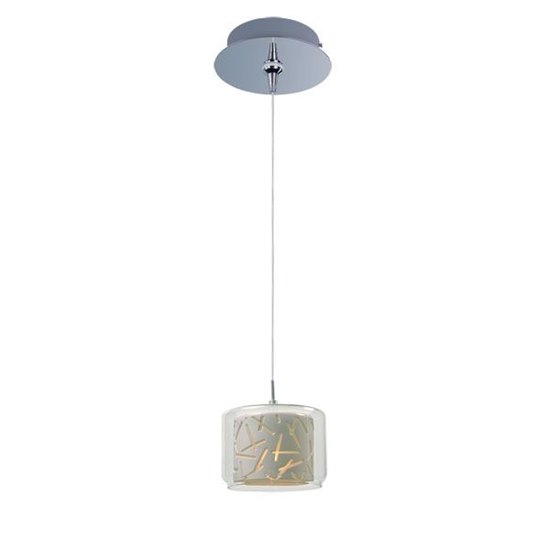 Foto para 50W Confetti 1-Light RapidJack Pendant and Canopy PC Clear/White Metal 12V GY6.35 T4 Xenon (OA HT 9"-129") (CAN 6"x2.5")