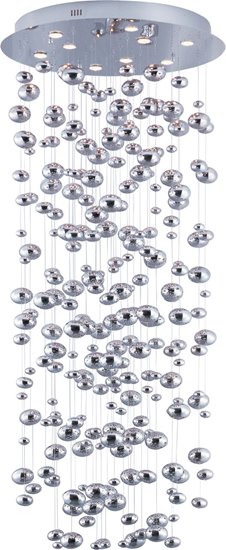 Picture of 50W Dew 9-Light Chandelier PC Polish Chrome Glass GU10 MR16 Halogen 31.5"x72" 