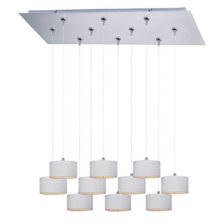 Picture of 50W Elements 10-Light RapidJack Pendant and Canopy SN Vinyl 12V GY6.35 T4 Xenon (OA HT 6.25"-126.25") (CAN 31.5"x12.5"x2.5")