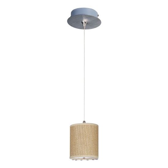 Foto para 50W Elements 1-Light RapidJack Pendant and Canopy SN Natural Fiber 12V GY6.35 T4 Xenon (OA HT 19"-128.25") (CAN 5.75"x1.25")