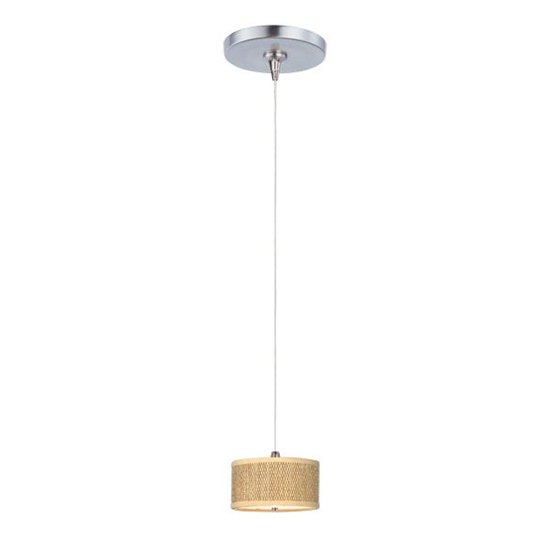 Foto para 50W Elements 1-Light RapidJack Pendant and Canopy SN Natural Fiber 12V GY6.35 T4 Xenon (OA HT 6.5"-124.75") (CAN 4.5"x4.25")