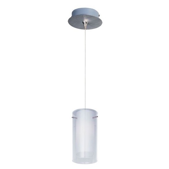 Foto para 50W Frost 1-Light RapidJack Pendant and Canopy SN Clear/White Glass 12V GY6.35 T4 Xenon (OA HT 9.25"-128.25") (CAN 5.75"x1.25")