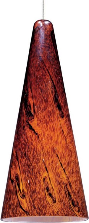 Picture of 50W Lava 1-Light RapidJack Pendant SN Amber Lava Glass 12V GY6.35 T4 Xenon 