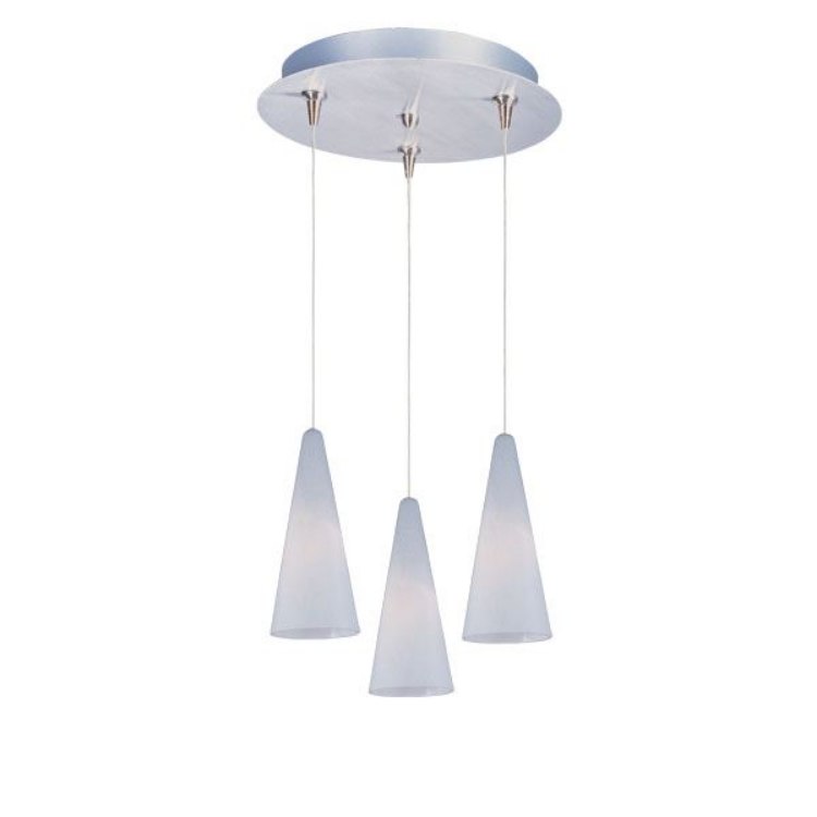 Picture of 50W Lava 3-Light RapidJack Pendant and Canopy SN White Lava Glass 12V GY6.35 T4 Xenon (OA HT 11"-131.25") (CAN 11.75"x1.25")