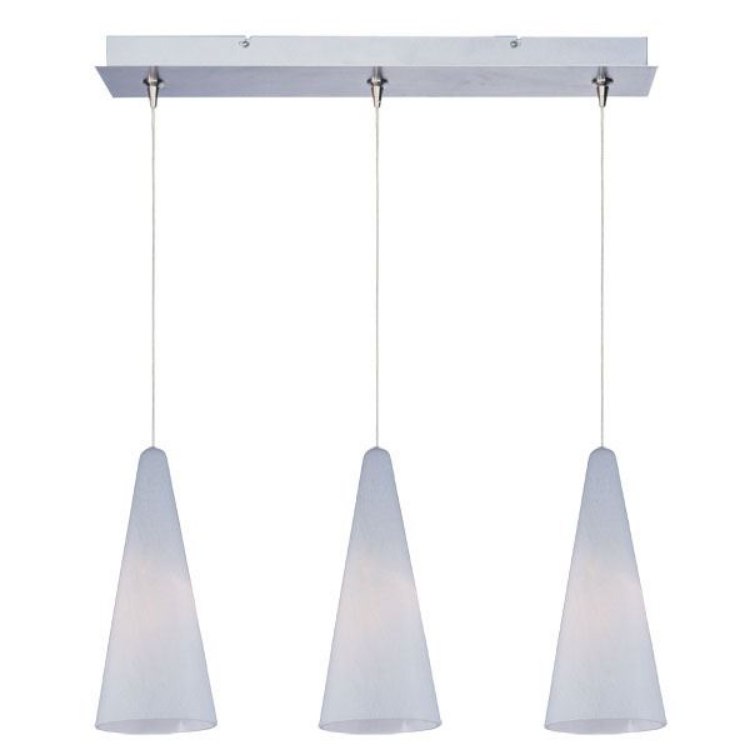 Picture of 50W Lava 3-Light RapidJack Pendant and Canopy SN White Lava Glass 12V GY6.35 T4 Xenon (OA HT 11"-131.25") (CAN 24.25"x4.25"x1.25")