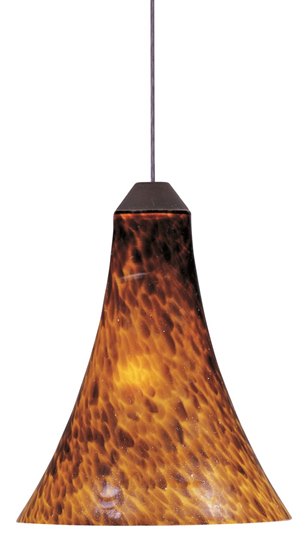 Picture of 50W Leopard 1-Light RapidJack Pendant BZ Amber Leopard Glass 12V GY6.35 T4 Xenon 