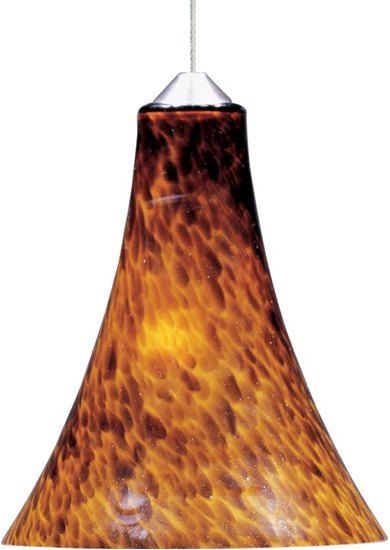 Picture of 50W Leopard 1-Light RapidJack Pendant SN Amber Leopard Glass 12V GY6.35 T4 Xenon 