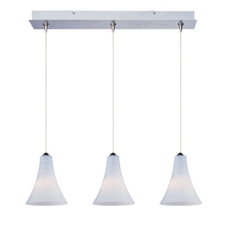 Picture of 50W Leopard 3-Light RapidJack Pendant and Canopy SN White Leopard Glass 12V GY6.35 T4 Xenon (OA HT 8.5"-128.75") (CAN 24.25"x4.25"x1.25")