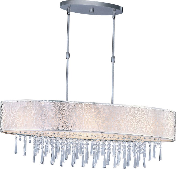 Picture of 50W Rapture 7-Light Pendant SN White Fabric G9 Xenon (OA HT 57") (CAN 13.38"x4.5"x0.25")