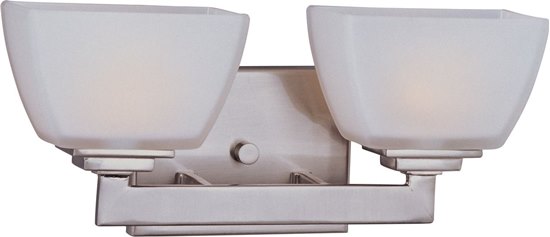 Foto para 60W Angle 2-Light Bath Vanity SN Satin White Glass G9 Frost Xenon 