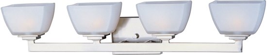 Foto para 60W Angle 4-Light Bath Vanity SN Satin White Glass G9 Frost Xenon 