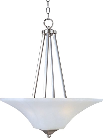 Foto para 60W Aurora 2-Light Invert Bowl Pendant SN Frosted Glass MB Incandescent 36" Chain