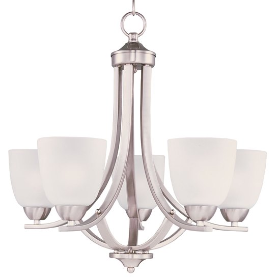 Foto para 60W Axis 5-Light Chandelier SN Frosted Glass MB Incandescent 