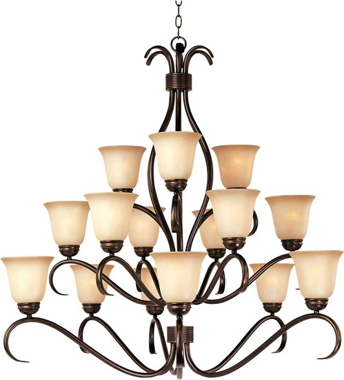 Foto para 60W Basix 15-Light Chandelier OI Wilshire Glass MB Incandescent 72" Chain