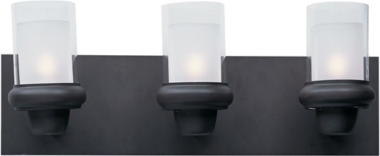 Foto para 60W Bayview 3-Light Bath Vanity BZ Clear/Frosted Glass G9 Frost Xenon 21"x8.25" 