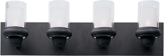 Foto para 60W Bayview 4-Light Bath Vanity BZ Clear/Frosted Glass G9 Frost Xenon 