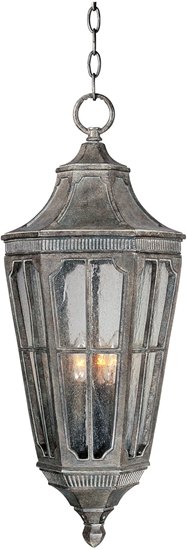 Picture of 60W Beacon Hill VX 3-Light Outdoor Hanging Lantern SE Seedy Glass CA Incandescent 72" Chain