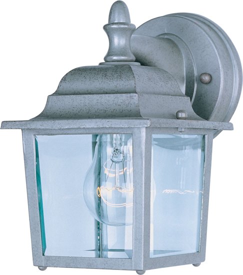 Foto para 60W Builder Cast 1-Light Outdoor Wall Lantern PE Clear Glass MB Incandescent 5.5"x8.5" 6-Min