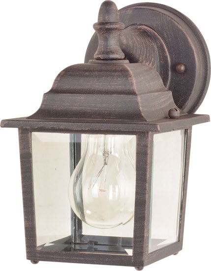 Foto para 60W Builder Cast 1-Light Outdoor Wall Lantern RP Clear Glass MB Incandescent 5.5"x8.5" 6-Min