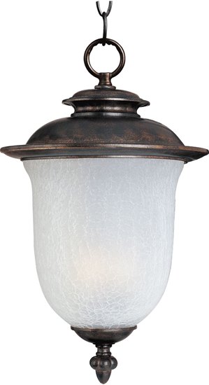 Picture of 60W Cambria Cast 2-Light Outdoor Hanging Lantern CH Frost Crackle Glass CA Incandescent 72" Chain