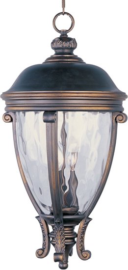 Foto para 60W Camden VX 3-Light Outdoor Hanging Lantern GO Water Glass Glass CA Incandescent 72" Chain