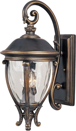 Foto para 60W Camden VX 3-Light Outdoor Wall Lantern GO Water Glass Glass CA Incandescent 11"x24" 