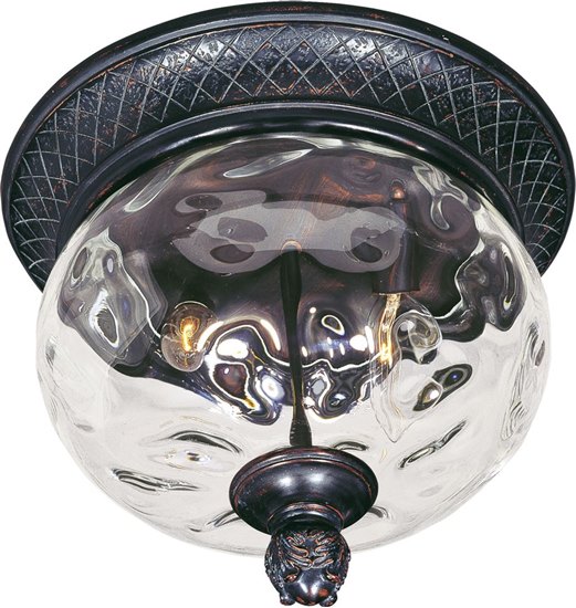 Picture of 60W Carriage House 2-Light Outdoor Ceiling Mount OB Water Glass Glass CA Incandescent 