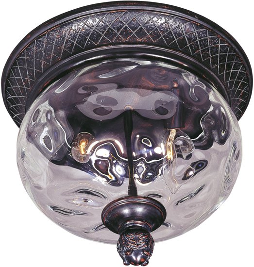 Picture of 60W Carriage House DC 2-Light Outdoor Ceiling Mount OB Water Glass Glass CA Incandescent 