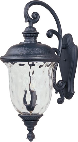 Picture of 60W Carriage House DC 3-Light Outdoor Wall Lantern OB Water Glass Glass CA Incandescent 14"x31" 