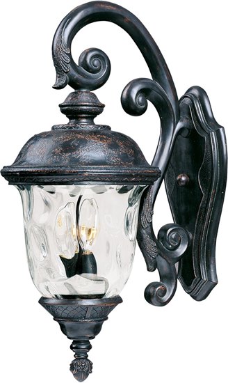 Foto para 60W Carriage House VX 2-Light Outdoor Wall Lantern OB Water Glass Glass CA Incandescent 9"x20" 