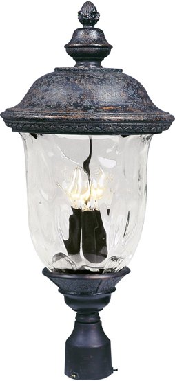 Picture of 60W Carriage House VX 3-Light Outdoor Pole/Post Lan OB Water Glass Glass CA Incandescent 12.5"x26.5" 