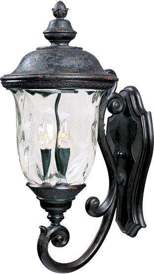 Picture of 60W Carriage House VX 3-Light Outdoor Wall Lantern OB Water Glass Glass CA Incandescent 12.5"x26.5" 