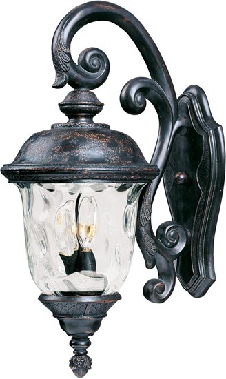 Picture of 60W Carriage House VX 3-Light Outdoor Wall Lantern OB Water Glass Glass CA Incandescent 12.5"x26.5" 