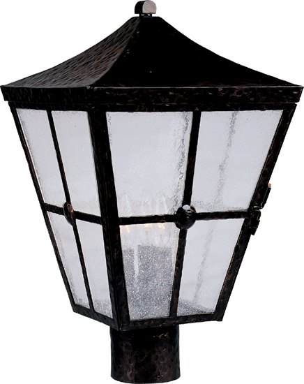 Foto para 60W Castille 3-Light Outdoor Pole/Post Lantern CF Seedy Glass CA Incandescent 