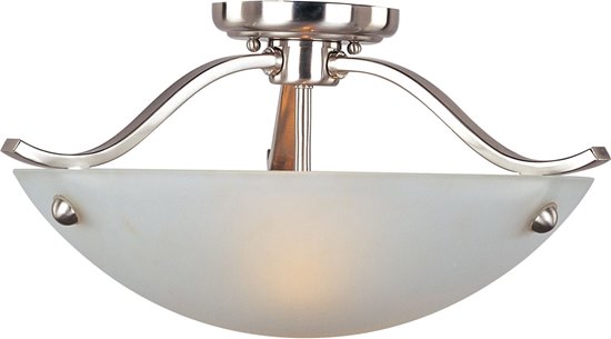 Foto para 60W Contour 2-Light Semi-Flush Mount SN Frosted Glass MB Incandescent 