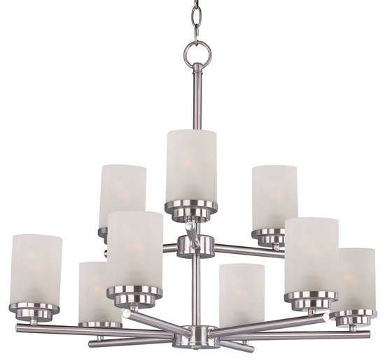 Foto para 60W Corona 9-Light Chandelier SN Frosted MB 