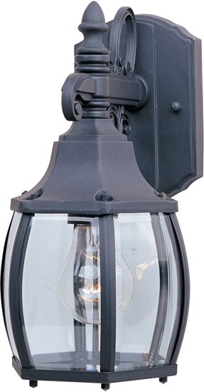 Picture of 60W Crown Hill 1-Light Outdoor Wall Lantern BK Clear Glass MB Incandescent 6-Min