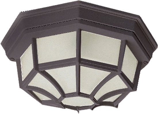 Foto para 60W Crown Hill 2-Light Outdoor Ceiling Mount RP Frosted Glass MB Incandescent 6-Min