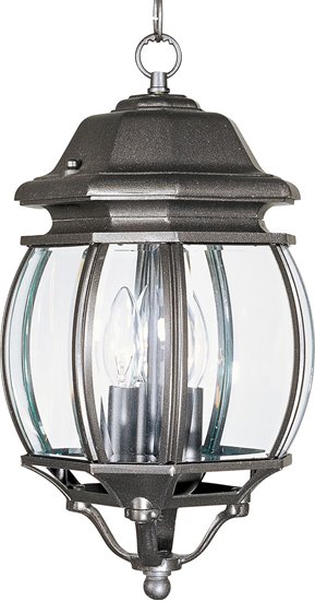 Foto para 60W Crown Hill 3-Light Outdoor Hanging Lantern RP Clear Glass CA Incandescent 72" Chain 4-Min