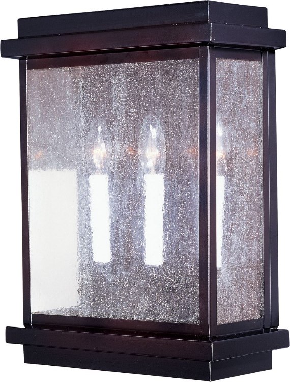 Foto para 60W Cubes 3-Light Outdoor Wall Lantern BU Seedy Glass CA Incandescent 
