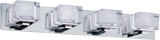 Picture of 60W Cubic 4-Light Bath Vanity PC Clear Glass G9 Xenon 