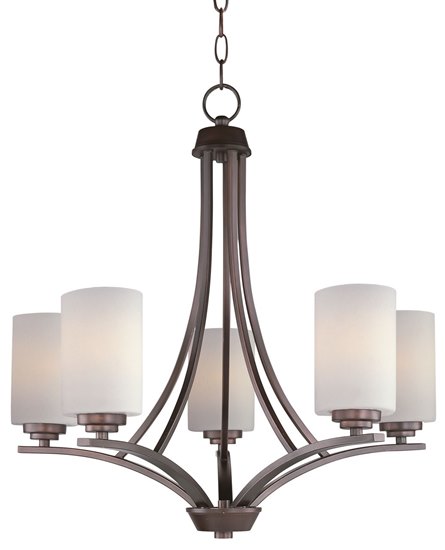 Foto para 60W Deven 5-Light Chandelier OI Satin White MB Incandescent 