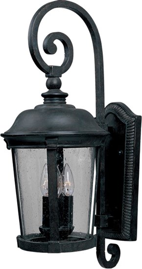 Picture of 60W Dover Cast 3-Light Outdoor Wall Lantern BZ Seedy Glass CA Incandescent 10"x24.5" 