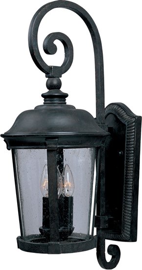 Picture of 60W Dover VX 3-Light Outdoor Wall Lantern BZ Seedy Glass CA Incandescent 10"x24.5" 